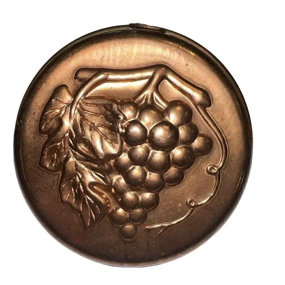 Vintage Copper Tin Grape Mold 5” Decorative Wall Hanging Cottage Core Boho